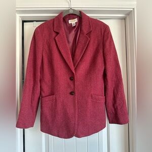 Women’s 8P Talbots Magenta Wool‎ Blazer Jacket